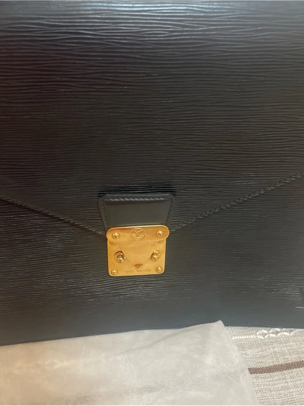 Louis Vuitton Black Epi Monceau Serviette Metis Briefcase Work School Bag VTG